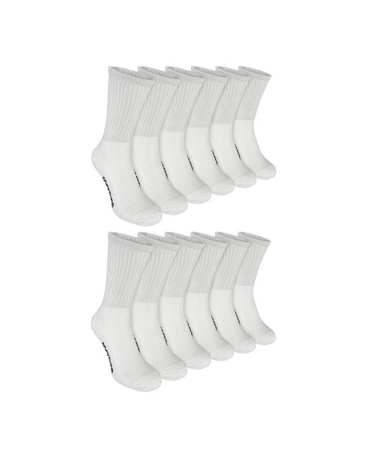 Sock Snob White 12 Pairs Bamboo Cotton Sports Socks for men