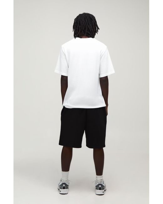 BoohooMAN White Basic Regular Fit Waffle T-Shirt for men