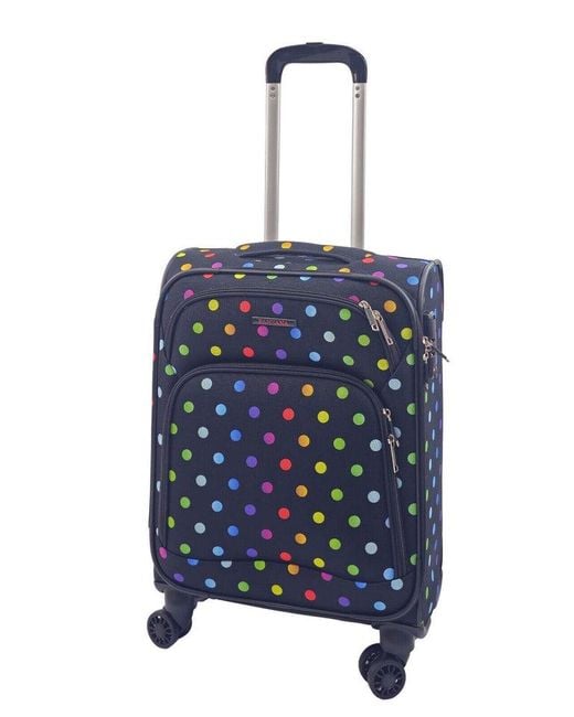 Infinity Leather Blue Soft Shell Cabin Suitcase 55 X 37 X 20 Cm Lightweight Luggage Suitable For Easyjet, Ryanair