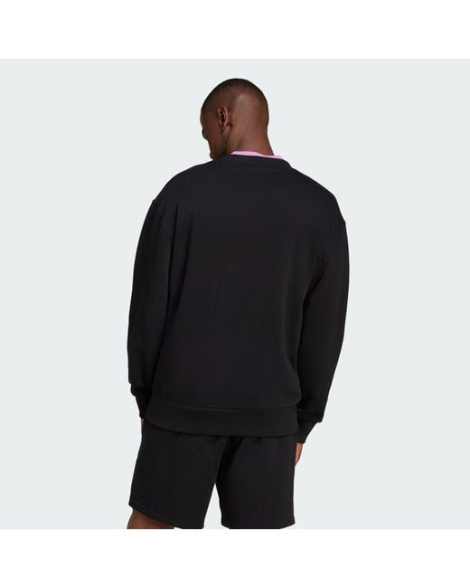 Adidas Black All Szn French Terry Crew Sweatshirt for men