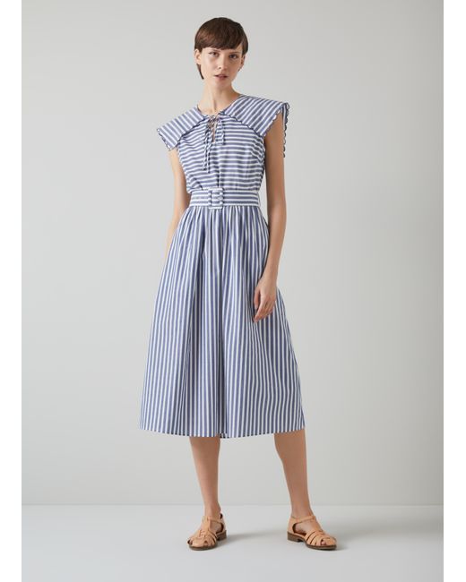 L.K.Bennett Blue Beau Dresses, /Cream