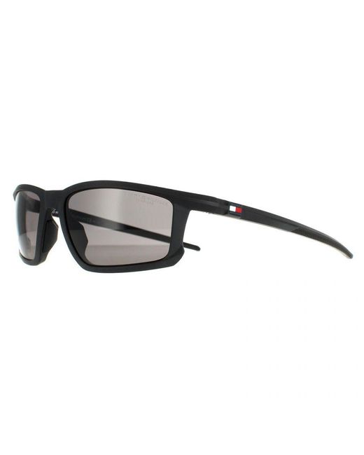 Tommy Hilfiger Gray Rectangle Matte Polarised Th 1914/S for men