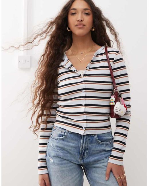 Miss Selfridge Multicolor Stripe Cardigan