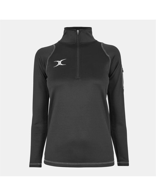 Gilbert Black Zip Neck Raglan Sleeve Sweatshirt