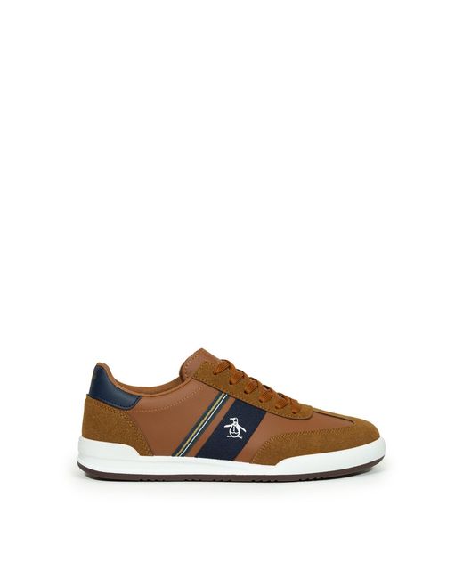 Original Penguin Brown 'Gaz' Cupsole Trainer for men