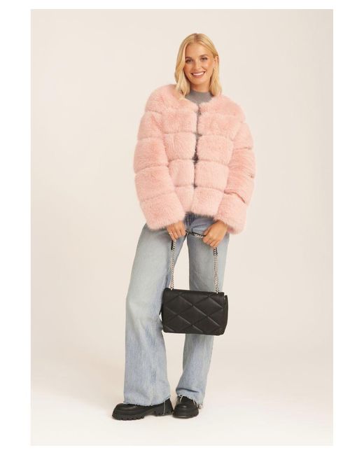 Gini London Pink Soft Touch Fur Jacket