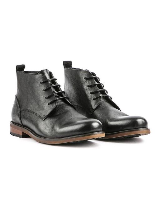 Sole Black Crafted Drill Chukka Boots for men