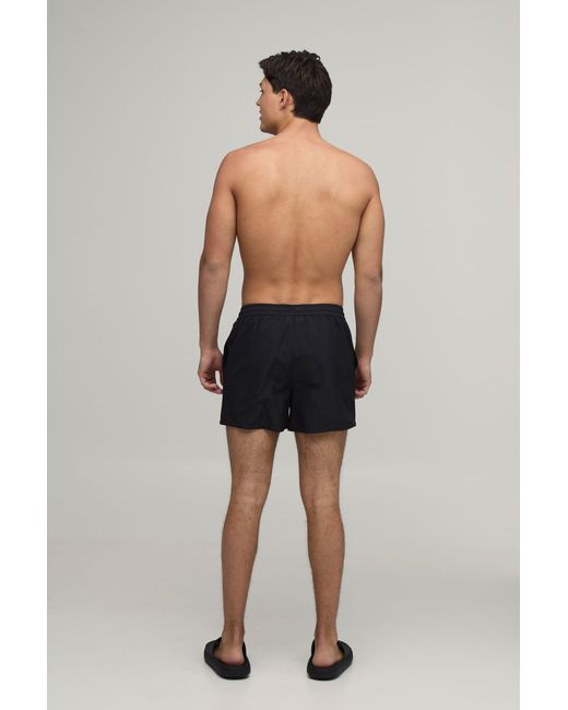BoohooMAN Blue Side Stripe Panelled Applique Short Length Swim for men