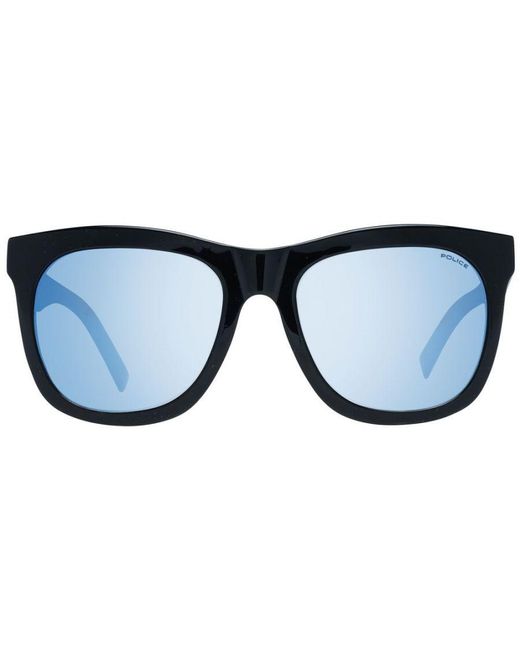 Police Blue Mirrored Square Sunglasses for men