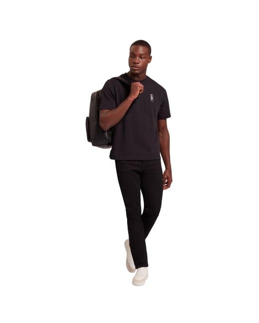 Ted Baker Black Kuyrt Branded T-Shirt Cotton for men