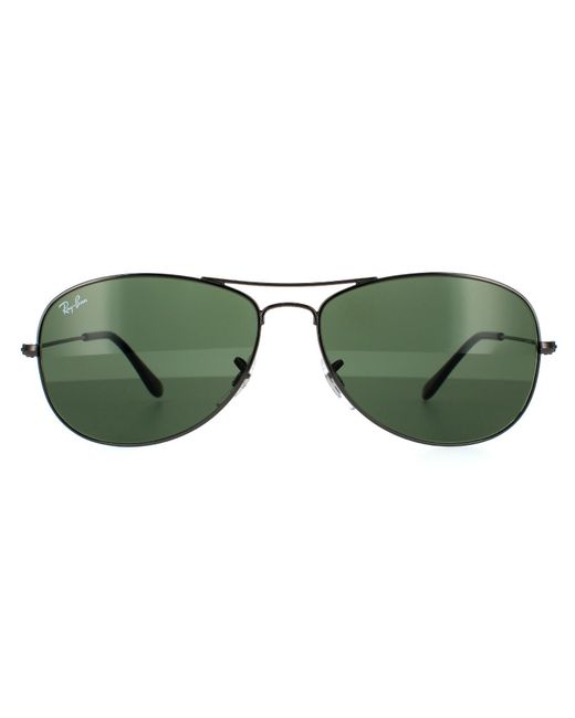 Ray-Ban Green Sunglasses Cockpit 3362 004 Gunmetal 59Mm for men