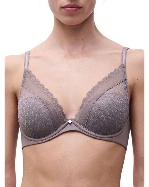 Chantelle Gray Norah Chic Plunge T-Shirt Bra