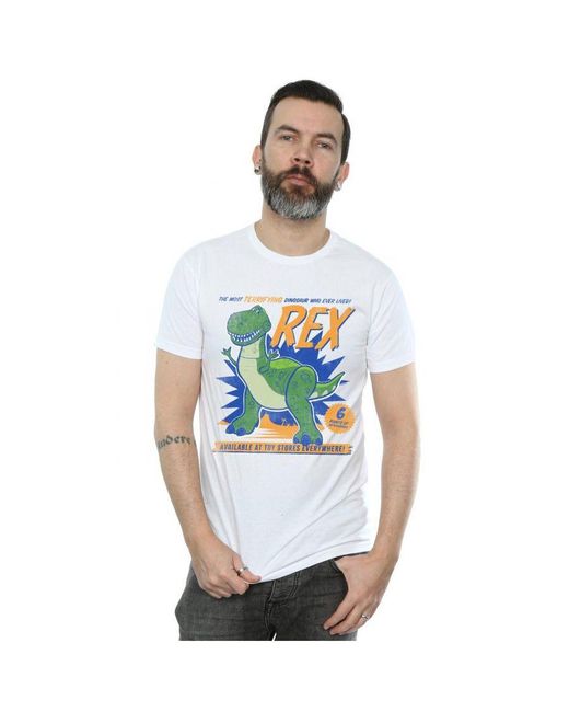 Disney Blue Toy Story 4 Rex Terrifying Dinosaur T-Shirt () Cotton for men