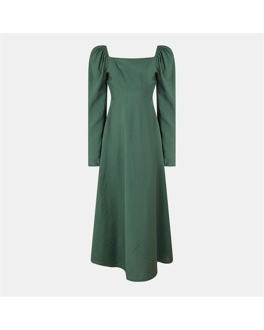 Nobody's Child Green Nobodys Abby Square Neck Midi A-Line Dress