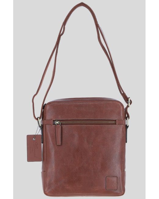 Ashwood Leather Brown 'Logan' Real Messenger Bag for men
