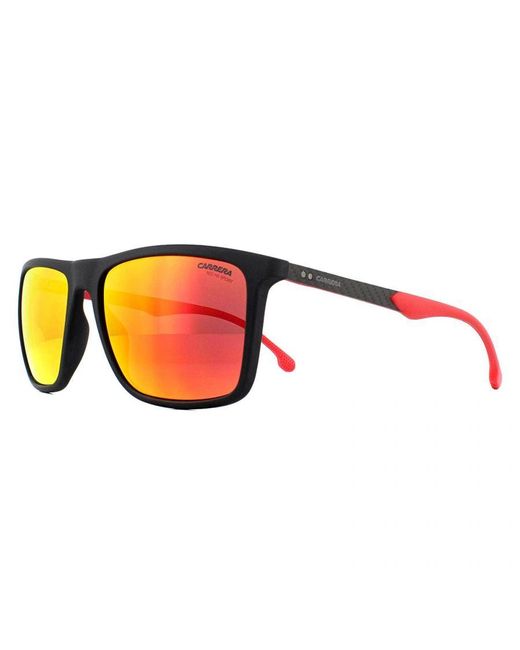 Carrera Red Rectangle Matte Mirror Sunglasses for men