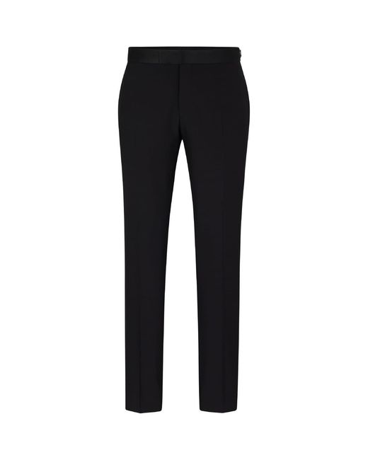 Boss Black Genius Tux Solid Patterned Suit Trousers for men