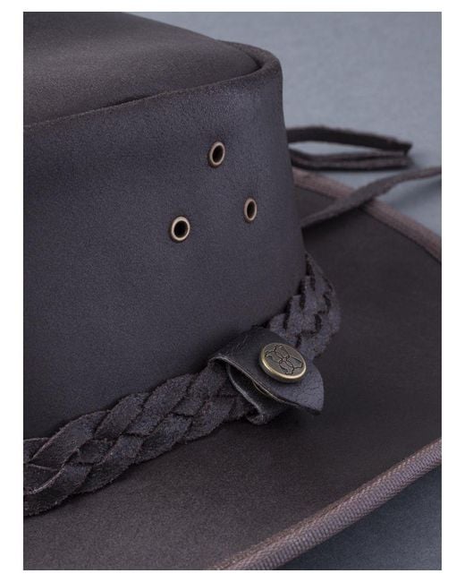 Lakeland Leather Gray Outback Iii Australian Style Hat