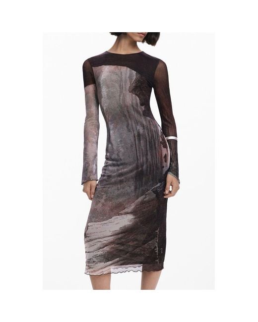 Desigual Black Polyester Dress