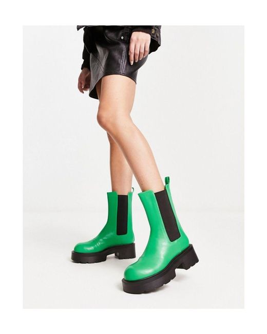 Raid Green Delphine Chunky Ankle Boots