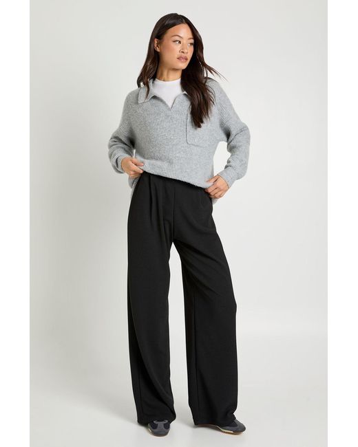 Boohoo Blue Tall Basics Wide Leg Trousers