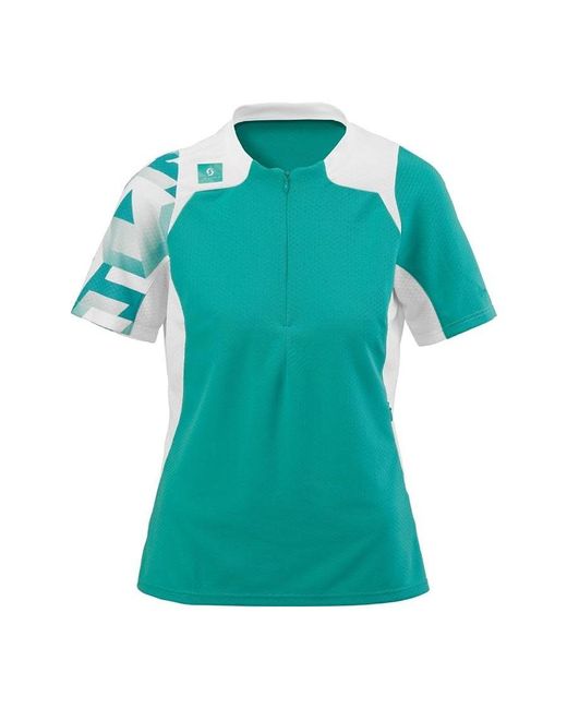 Scott Green Summit Short Sleeve Zip Neck Cycling Jersey T Shirt
