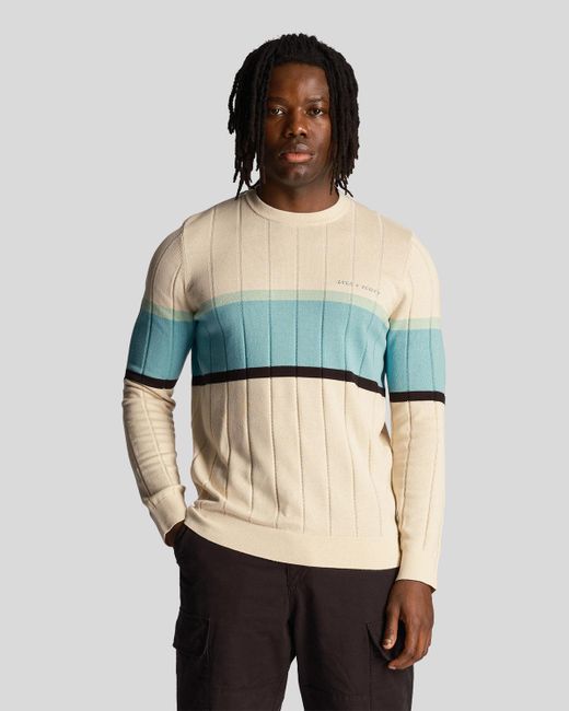 Lyle & Scott Herren Volley Stripe Strickpullover in Natural für Herren
