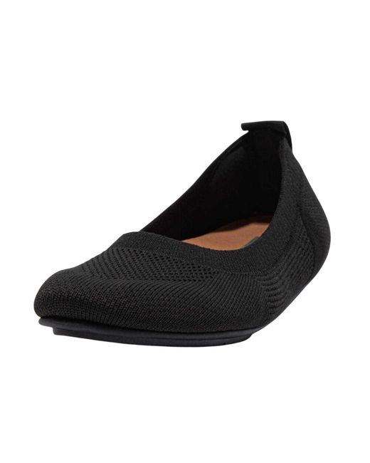 Fitflop Black Fit Flop /Ladies Leather Knitted Pumps