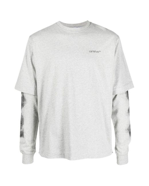 Off-White c/o Virgil Abloh White Off- Jumbo Arrow Long Sleeve Double T-Shirt Cotton for men