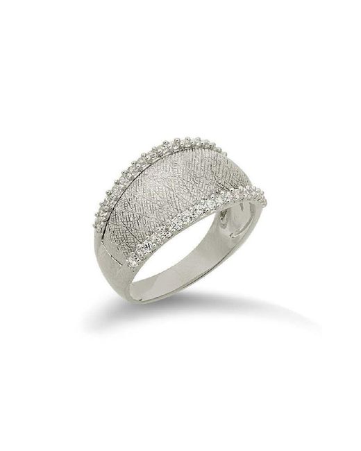 Orphelia Metallic Ladies Embellished 925 Sterling Ring
