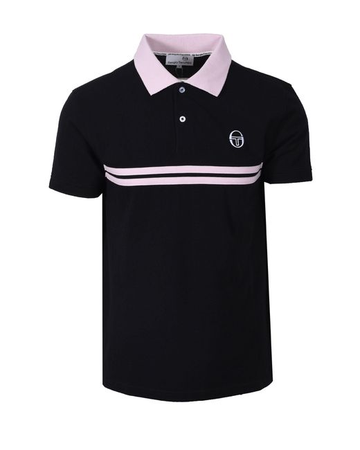 Sergio Tacchini Black Supermac Polo/Light Lilac Cotton for men
