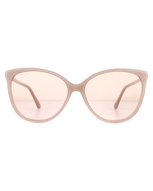 Jimmy Choo Pink Sunglasses Lissa/S Kon K1 Nude Glitter Mirror