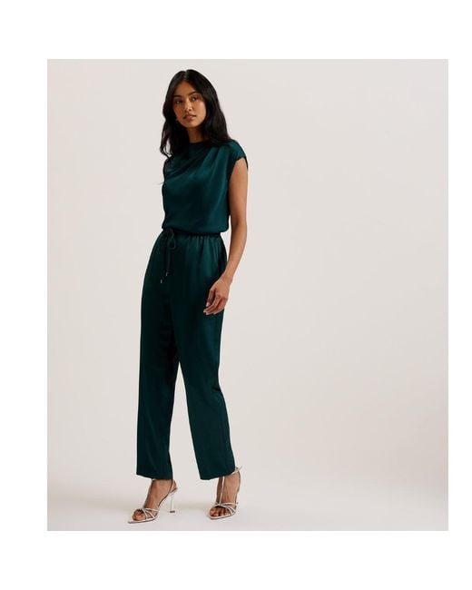 Ted Baker Green Natori Satin Slim Taper Jogger