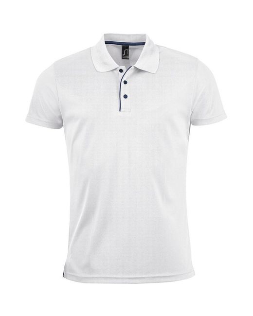 Sol's White Performer Short Sleeve Pique Polo Shirt for men