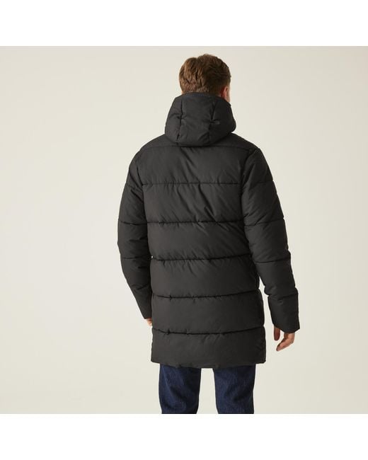 Regatta Black Hayleyn Longline Outdoor Walking Hiking Padded Jacket Coat for men
