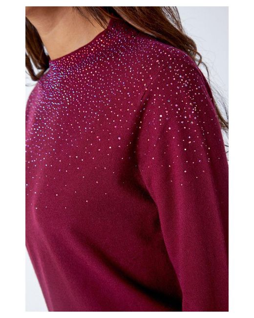 Roman Red Diamante Long Sleeve Jumper
