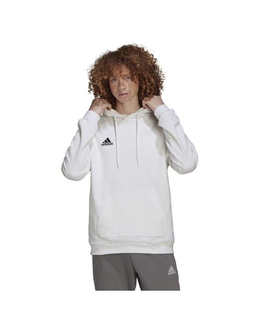 Adidas White Entrada 22 Sweat Hoodie for men