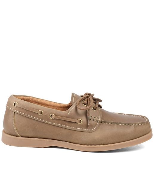 Jones Bootmaker Brown Partington Leather Lace Up Boat Shoes for men