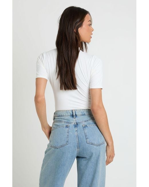 Boohoo White Tall Second Skin Crew Neck Everyday Tee
