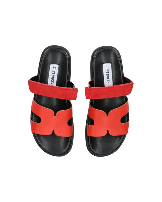 Steve Madden Red Suede Missile Sandals