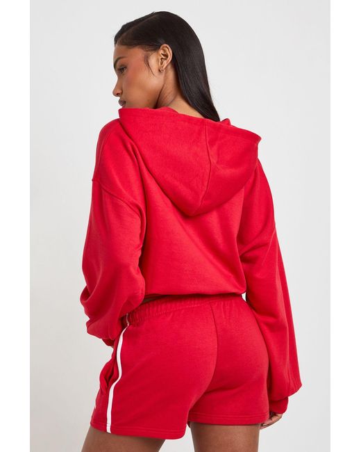 Boohoo Sports Club Embroidered Piping Sweat Short