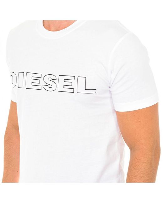 DIESEL White Short-Sleeved Round Neck T-Shirt 00Cg46-0Darx for men