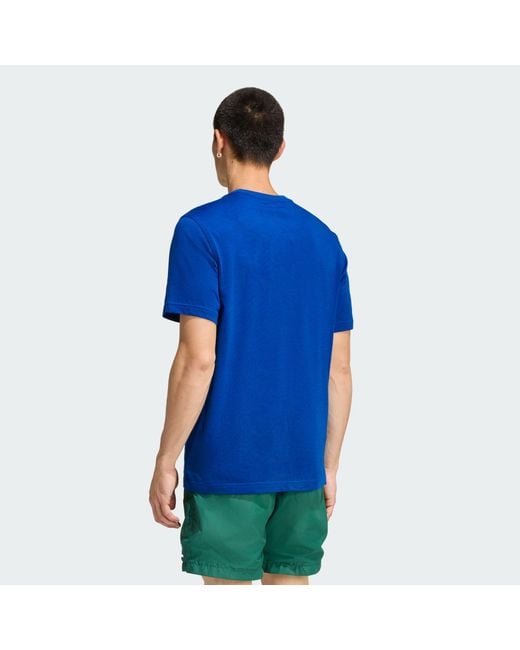 Adidas Originals Blue Trefoil Essentials Tee for men