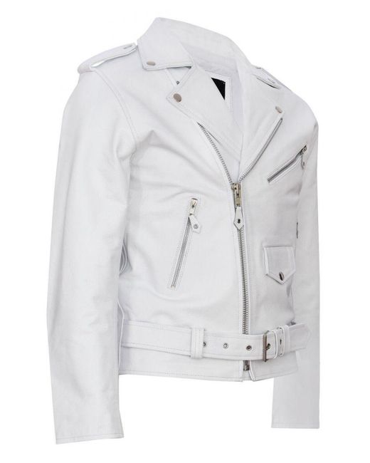 Infinity Leather Gray Brando Biker Rock Motorcycle Hide Jacket for men