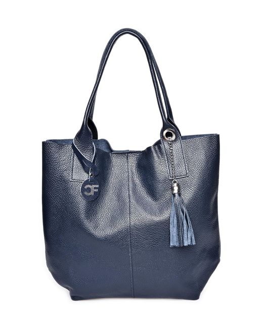 Carla Ferreri Blue Rindsledertasche