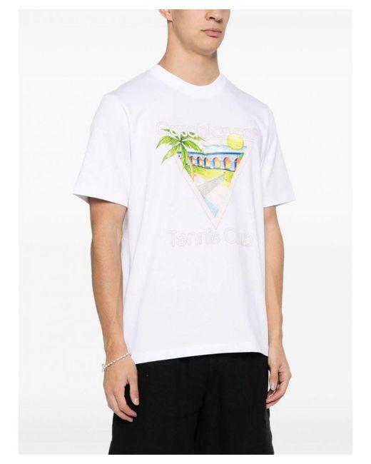 Casablanca White Tennis Club Icon Printed T-Shirt for men