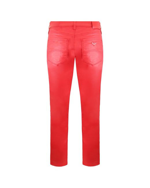 Emporio Armani Red Skinny Fit Chino Trousers for men