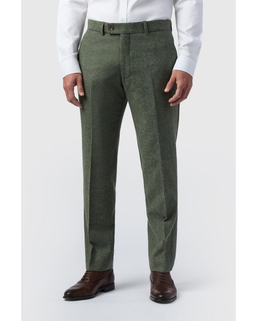 Alexandre Silver Label Green Tailored Fit Donegal Trouser for men