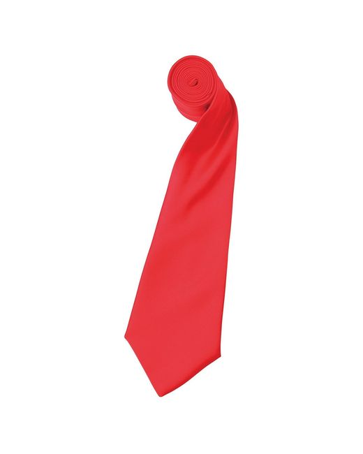 PREMIER Red Adult Colours Satin Tie (Strawberry)