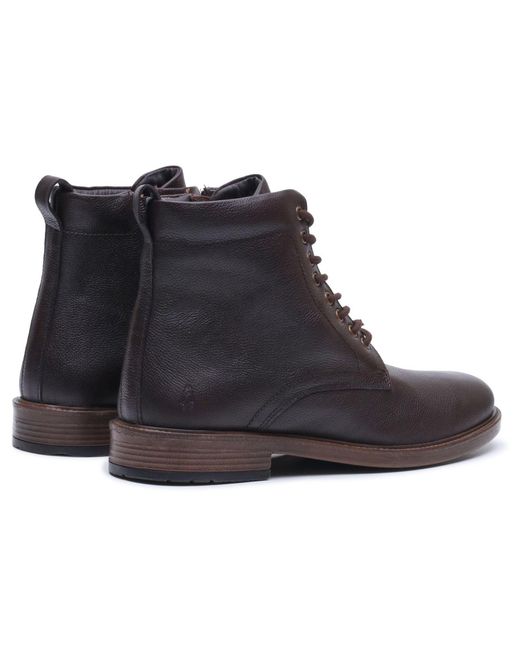 Hush Puppies Black Irwin Leather Ankle Boots for men